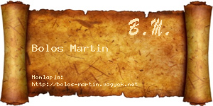 Bolos Martin névjegykártya